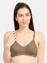 Load image into Gallery viewer, Sonari Non-Padded Wirefree Cotton High Coverage Embroidered Bra with Adjustable Straps – ALPHA