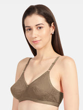 Load image into Gallery viewer, Sonari Non-Padded Wirefree Cotton High Coverage Embroidered Bra with Adjustable Straps – ALPHA