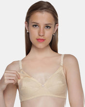 Load image into Gallery viewer, Sonari Non Padded Medium Coverage Wirefree Maternity Bra with Velcro Feeding Opening in Cotton Fabric – M CARE