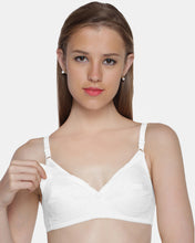Load image into Gallery viewer, Sonari Non Padded Medium Coverage Wirefree Maternity Bra with Velcro Feeding Opening in Cotton Fabric – M CARE