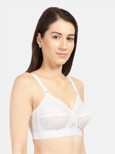 Load image into Gallery viewer, Sonari Non-Padded Wirefree Pure Cotton Full Coverage Embroidered Bra with Adjustable Straps – CELINA