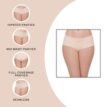 Load image into Gallery viewer, Wacoal Seamless Mid Waist Full Coverage Everyday Wear Hipster Panty - Beige PI01F02