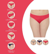Load image into Gallery viewer, Wacoal Cotton Low Waist Medium Coverage Everyday Wear Pack of 3 Bikini Panty PI03G03