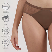 Load image into Gallery viewer, Wacoal Women’s BASICS Zoe Mid-waist Medium Coverage Everyday wear Hipster Panty-Brown PI03P03