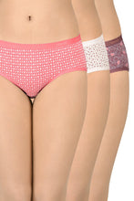 Load image into Gallery viewer, Amante Printed Low Rise Hipster (Pack of 3) 43101