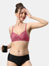 Load image into Gallery viewer, Sonari Medium Coverage Lightly Padded Wirefree Printed Cotton Bra with Seamless Cups – SMT003