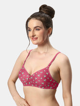 Load image into Gallery viewer, Sonari Medium Coverage Lightly Padded Wirefree Printed Cotton Bra with Seamless Cups – SMT003