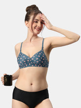 Load image into Gallery viewer, Sonari Medium Coverage Lightly Padded Wirefree Printed Cotton Bra with Seamless Cups – SMT003
