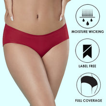 Load image into Gallery viewer, Sonari Women’s Mid-Rise Hipster Panties | Nylon-Spandex Blend, Stretchable, Invisible Under Clothes - SEAMLESS