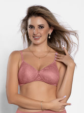 Load image into Gallery viewer, Sonari Womens Lightly Padded Net Bra | Lace Design, Moderate Coverage, Non Wired, Detachable Straps – SMT006