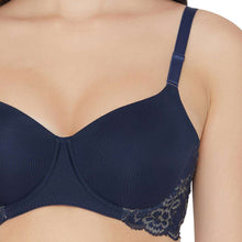 Load image into Gallery viewer, Wacoal Love to Lace Padded Wired 3/4th Cup Everyday Wear Medium coverage T-Shirt Bra - Navy Blue SB3228