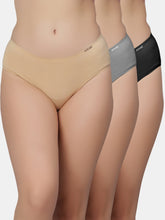Load image into Gallery viewer, Sonari Seamless Cotton Mid Rise Full Coverage Hipster Panty for Everyday Comfort – SH201