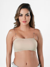 Load image into Gallery viewer, Sonari Removable Padding Wirefree Full Coverage Nylon Blend Tube Bra with Detachable Straps – PRETTY CAT