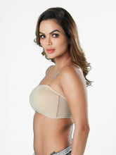 Load image into Gallery viewer, Sonari Removable Padding Wirefree Full Coverage Nylon Blend Tube Bra with Detachable Straps – PRETTY CAT