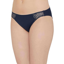 Load image into Gallery viewer, Wacoal Love to Lace Mid Waist Medium Coverage Everyday Wear Bikini Panty - Navy Blue SU3228