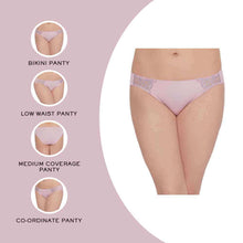 Load image into Gallery viewer, Wacoal Love to Lace Mid Waist Medium Coverage Everyday Wear Bikini Panty - Pink SU3228