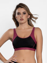Load image into Gallery viewer, Sonari Lightly Padded Wirefree Nylon Spandex Full Coverage Sports Bra with Adjustable Straps – VEDA