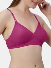 Load image into Gallery viewer, Sonari Non-Padded Wirefree Cotton-Polyester Medium Coverage Everyday Bra with Adjustable Straps – VIOLET