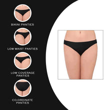 Load image into Gallery viewer, Wacoal Basic Mold Low Waist Low Coverage Everyday Wear Bikini Panty - Black W63A140IN