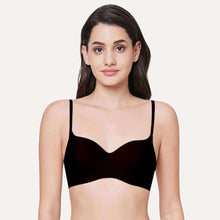 Load image into Gallery viewer, Wacoal Basic Mold Padded Non Wired 3/4Th Cup Everyday Wear Seamless T-Shirt Bra - Black WB3A140IN