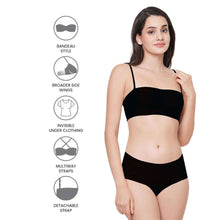 Load image into Gallery viewer, Wacoal Basic Mold Padded Wired Half Cup Strapless Bandeau T-Shirt Bra - Black WB3B530IN