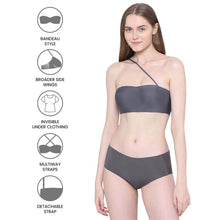 Load image into Gallery viewer, Wacoal Basic Mold Padded Wired Half Cup Strapless Bandeau T-Shirt Bra - Dark Grey WB3B530IN