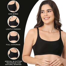 Load image into Gallery viewer, Wacoal New Normal Padded Non-wired Full Cup Everyday Wear Full coverage T-Shirt Bra - Black WB5X430IN