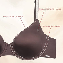 Load image into Gallery viewer, Wacoal Women’s Stellar Padded Wired 3/4th Cup Shimmer Straps Party Wear T-shirt Bra-Brown BI05I02
