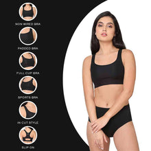Load image into Gallery viewer, Wacoal Sports Lover Padded Non-wired Racer Back Medium Intensity Full coverage Sports Bra - Black WR3447