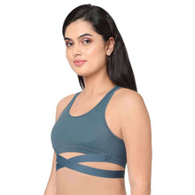 Load image into Gallery viewer, Wacoal Sports Lover Padded Non-wired Strappy Medium Intensity Full coverage Sports Bra - Blue WR3449