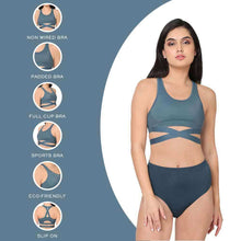 Load image into Gallery viewer, Wacoal Sports Lover Padded Non-wired Strappy Medium Intensity Full coverage Sports Bra - Blue WR3449