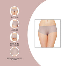 Load image into Gallery viewer, Wacoal Feel Free Mid Waist Full Coverage Everyday Wear Boy Leg Panty - Beige WU87380IN