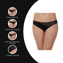 Load image into Gallery viewer, Wacoal Plunge Low Waist Medium Coverage Everyday Wear Bikini Panty - Black ZPY220