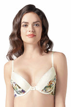 Load image into Gallery viewer, Amante Tropical Crochet Padded Wired Demi Coverage Bra - Whisper White-Tropicana Print 27501