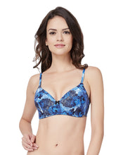 Load image into Gallery viewer, Amante Delicate Bloom Padded Non-Wired Bra - Insignia Blue Black 28002