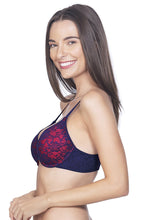 Load image into Gallery viewer, Amante Floral Romance Padded Wired Bra - Neon Pink-Ink 10301