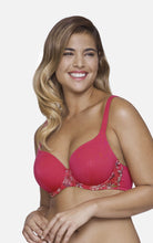 Load image into Gallery viewer, Amante Ultimo Tropical Blossom Padded Wired T-Shirt Bra - Cranberry