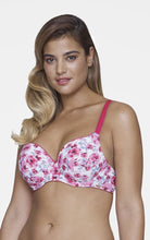 Load image into Gallery viewer, Amante Ultimo Summer Bloom Printed Padded Wired T-Shirt Bra - Cranberry Print