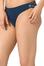 Load image into Gallery viewer, Amante Lace Low Rise Bloom Brazilian Panty - Gibraltar Blue 31201