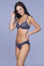 Load image into Gallery viewer, Amante Satin Edge Padded Wired Bra - Odessey Grey 10115
