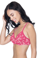 Load image into Gallery viewer, Amante Cotton Casuals Padded Non-Wired Printed T-Shirt Bra - Azalea- Ecru Pr 10202