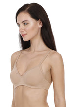 Load image into Gallery viewer, Amante Cotton Casuals Padded Non-Wired Lace T-Shirt Bra - Nude 10202