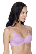 Load image into Gallery viewer, Amante Cotton Casuals Padded Non-Wired Printed T-Shirt Bra - Soft Lilac 10202