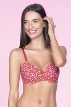 Load image into Gallery viewer, Amante Florette Padded Non-Wired Printed T-Shirt Bra - Tiger Lily-Golden Haze 11201