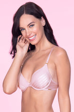 Load image into Gallery viewer, Amante Sheer Stripes Padded Wired T-Shirt Bra - Dawn Pink 14804