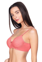 Load image into Gallery viewer, Amante Lace Essentials Padded Non-Wired Bra - D Rose - R Tan 24302