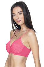 Load image into Gallery viewer, Amante Lace Essentials Padded Non-Wired Bra - Neon Pink 24302
