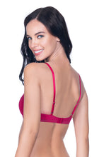 Load image into Gallery viewer, Amante Starry Trail Padded Wired Shimmer Bra - Cerise 26401