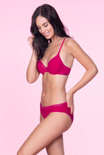 Load image into Gallery viewer, Amante Starry Trail Padded Wired Shimmer Bra - Cerise 26401