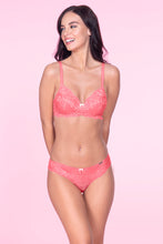 Load image into Gallery viewer, Amante Lace Delight Padded Wirefree Bra - Sunkist Coral 30501